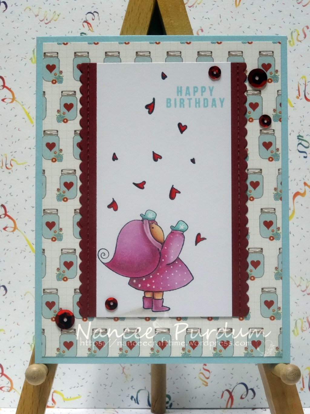 Bundle Girl with Falling Hearts